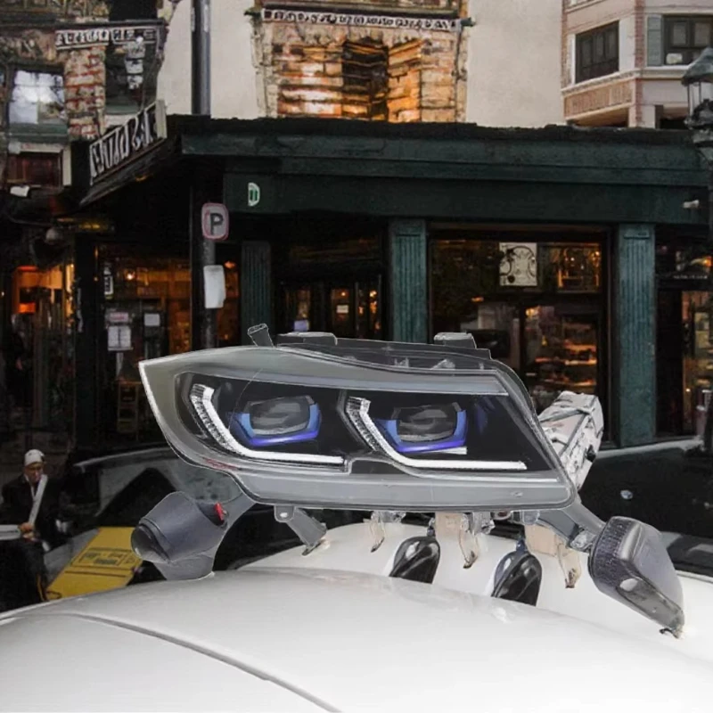 

2025 New upgrade! E90 2005-12 angel eye LED headlight | Double lens + daytime running light, intelligent light type adjustment