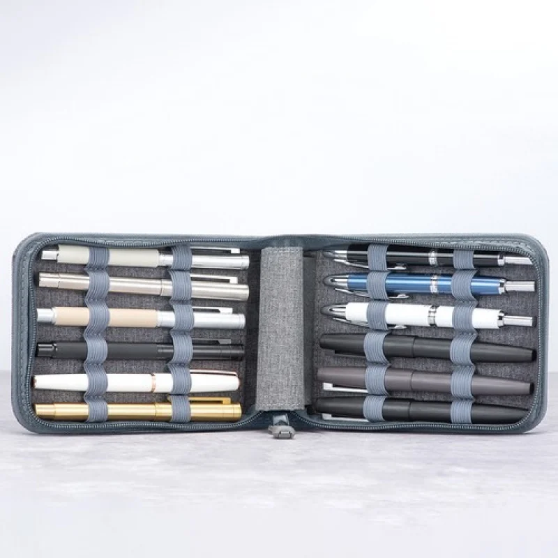 A+ 12 Canvas Fountain Pen Case, Roller Pen Case Waterproof Pen Display Holder Bag