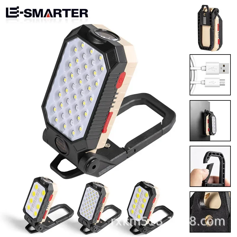 

2024 new COB Portable Work Light USB Rechargeable Emergency Repair Light Mobile Light Source Flashlight