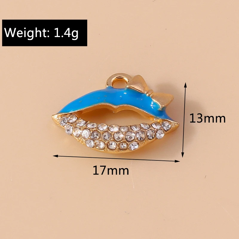 Duarte 20 Stück/Set Niedliche Emaille-Make-up-Anhänger in Form von roten Lippenstiften für Schmuckherstellung, Ohrringe, Halsketten, DIY-Bastelzubehör – Detail 11