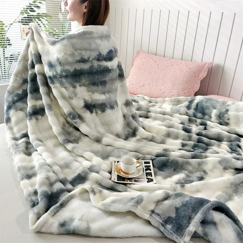 Extra Soft Fuzzy Faux Fur Throw Blanket for Sofa Mink Plush Leopard Throws Comfortable Cozy Warm for Bed and Couch Decoration 5