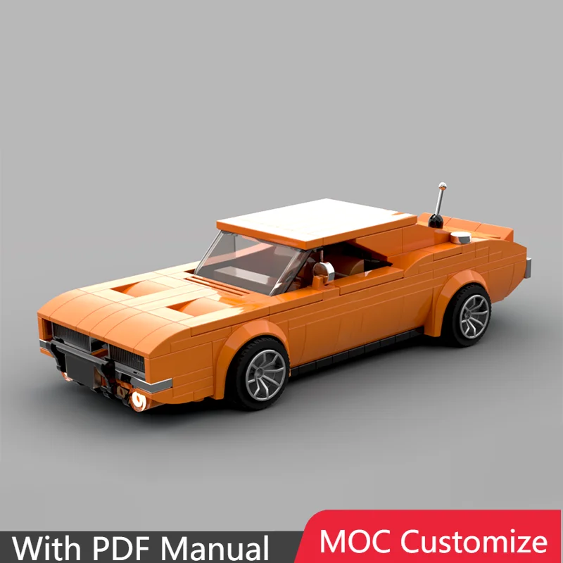 

330 шт. Moc на заказ, креативный оранжевый крутой автомобиль, строительные блоки, комбинированный набор, кирпичи, игрушки для детей и взрослых, подарки на Рождество и день рождения