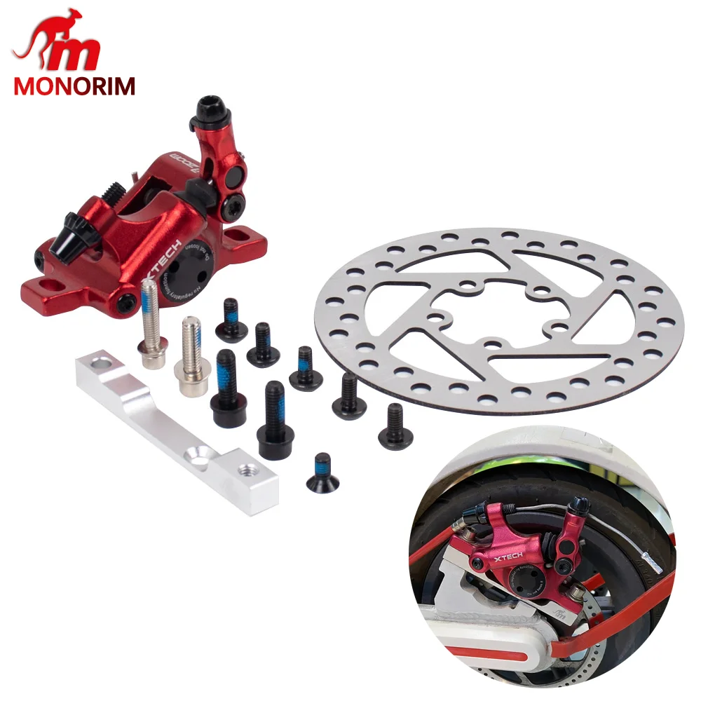 

Monorim Line Pulling Hydraulic Disc Brake Calipers for Xiaomi M365 Pro 1S Mi3 Electric Scooter Rear Wheel Aluminum Alloy Brake