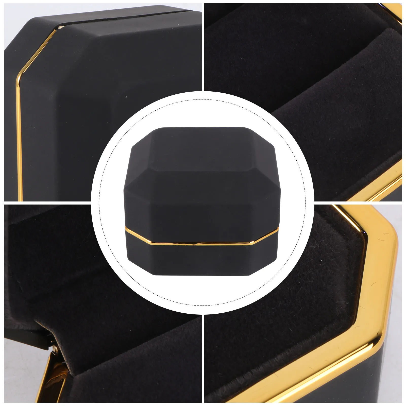 

1Pcs Stylish LED Light Ring Storage Box Creative Jewelry Holder for Proposal Wedding Supply Scratch Resistant Organizer