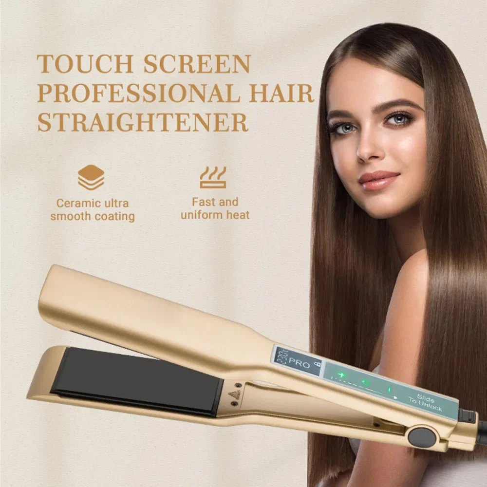 Professional Hair Straightener Touch Screen Flat Iron Hair Straightening  Styling Tools MCH Wide Plate Keratin Hair Straightener