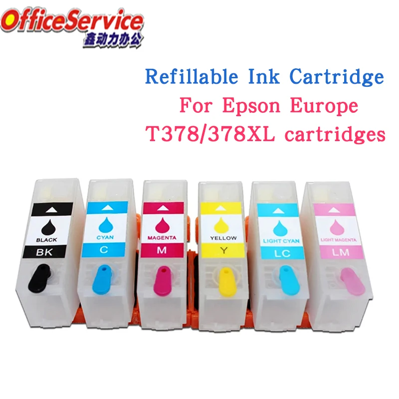 378XL T378 Refillable Ink Cartridge for Epson Expression Photo XP-8500 XP-8505 XP-8600 XP‑8605 inkjet printer