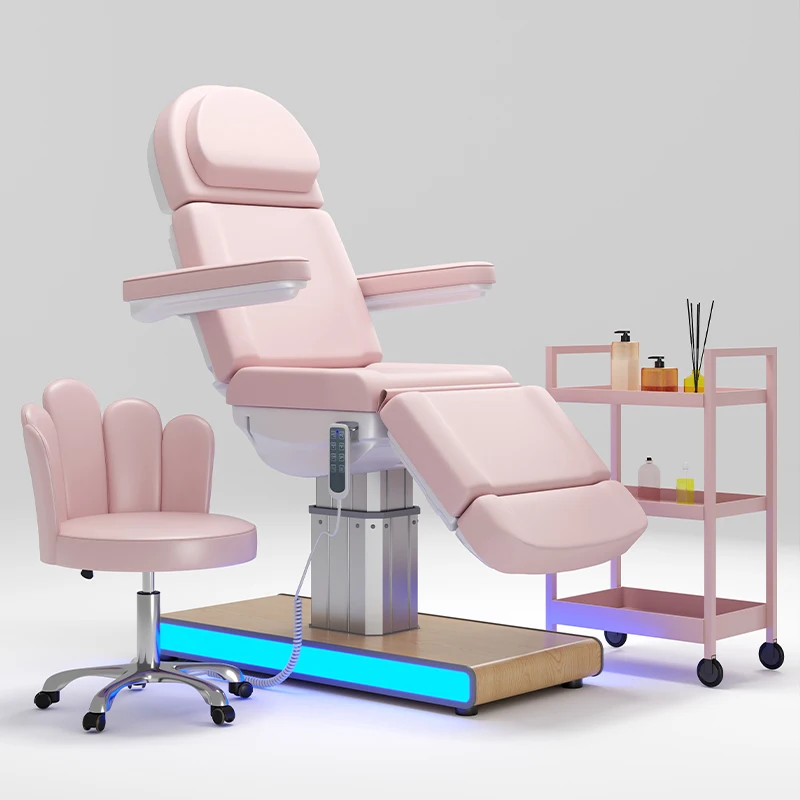 Modern Beauty Salon Furniture Facial Cosmetic Bed Luxury 4 Motors Electric Facial Beauty Bed Salon Massage Bed