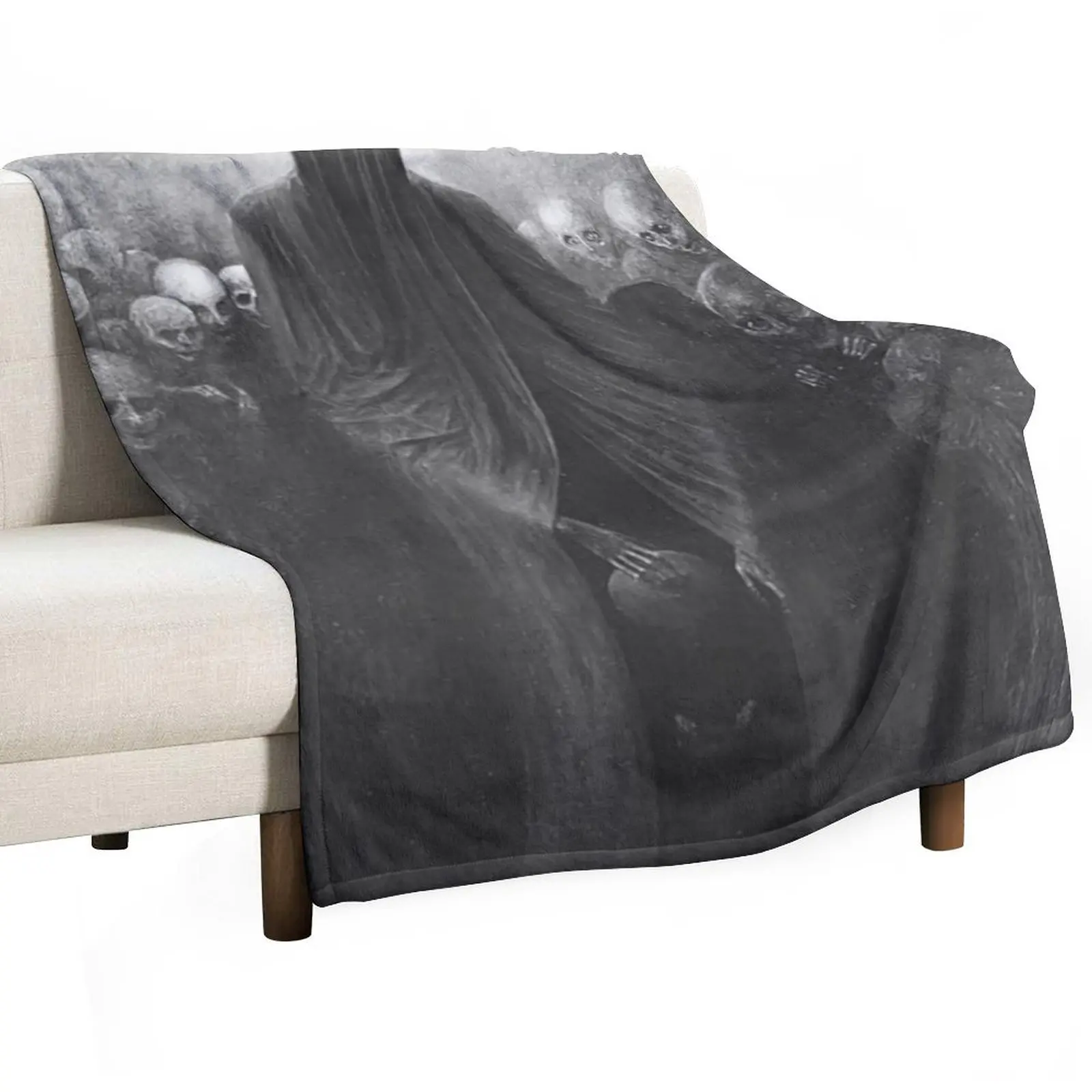 Untitled (Ritual), by Zdzis?aw Beksi??ski Throw Blanket Travel Plaid on the sofa Decoratives Blankets