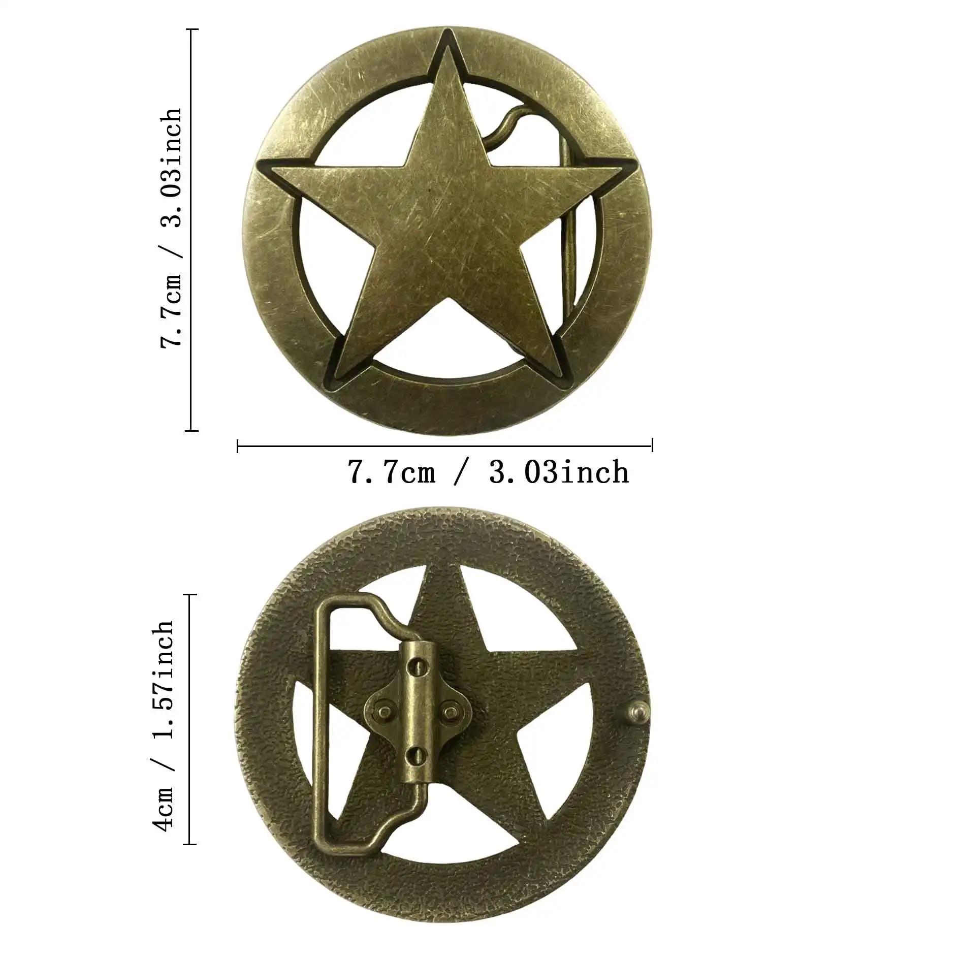 Retro Geometric Star Belt Buckle for Men