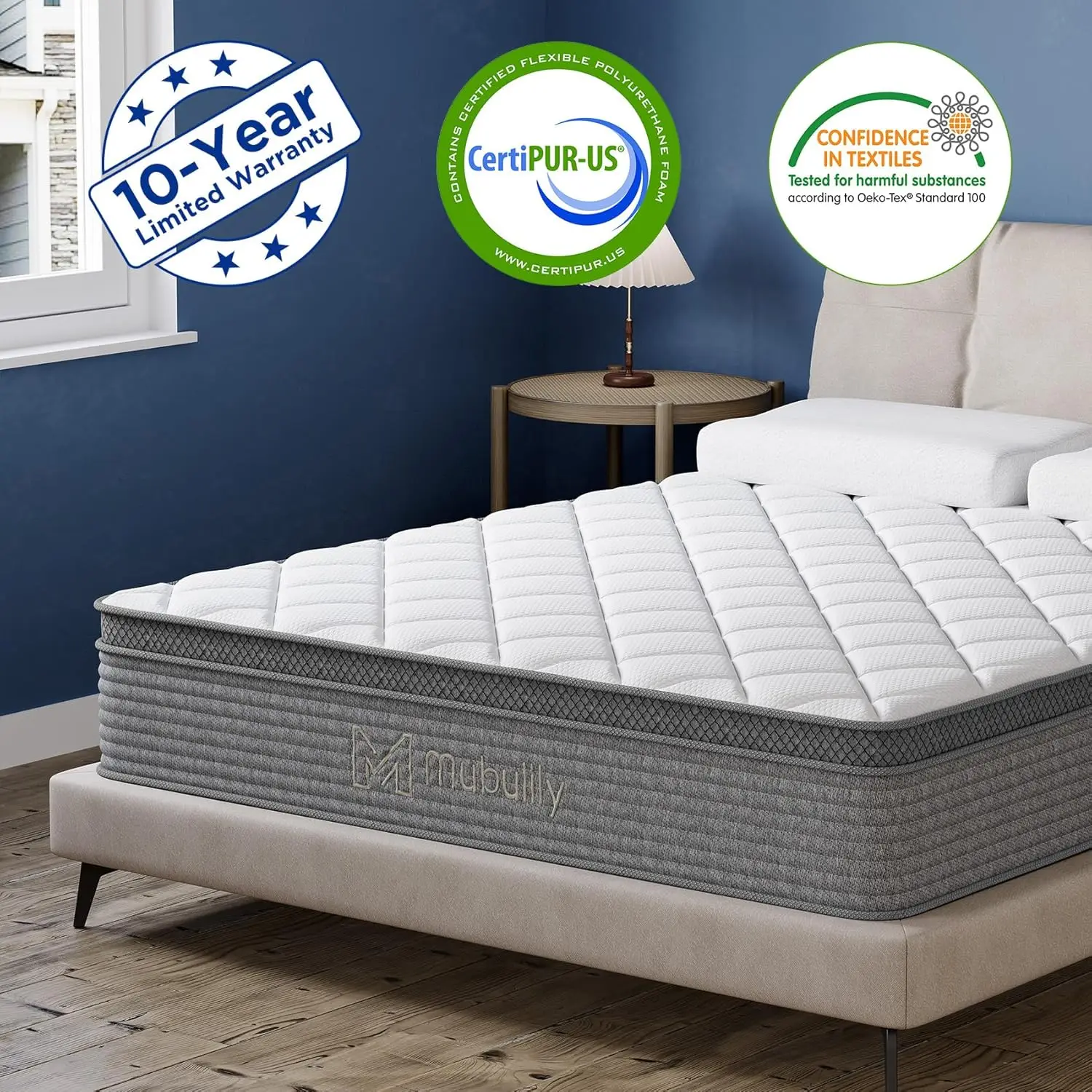 Queen Mattress,10 Inch Gel Memory Foam and Innerspring Hybrid Mattress in a Box with Individual Pocket Spring for Motion