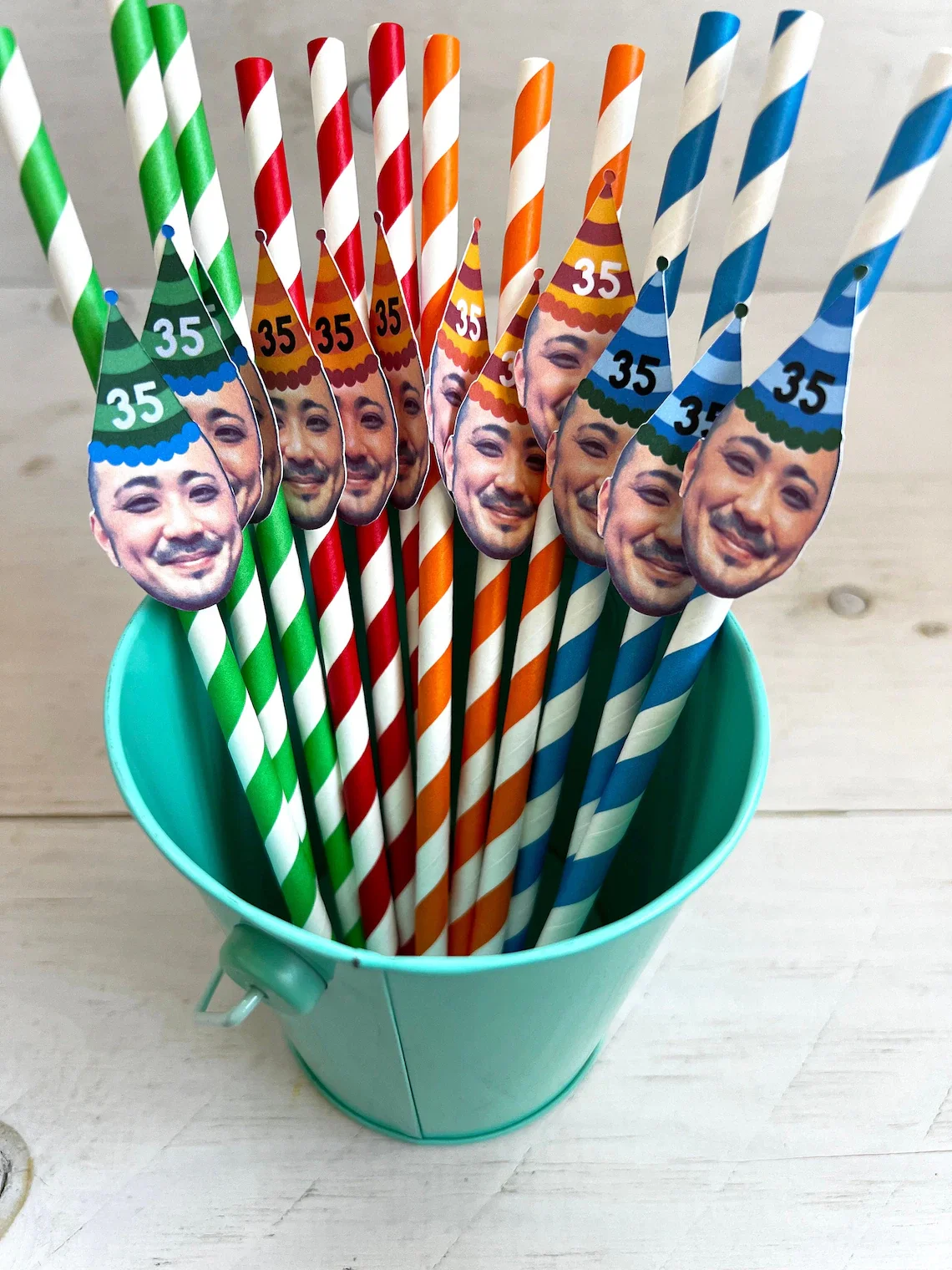 12pcs Custom Face Party Straws, Birthday Straws, Bachelorette Straws, 50th Birthday Straws, Personalized Face Party Decor