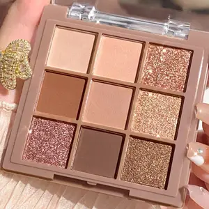 Palet eyeshadow 9-18 warna yang mewah-Efek Velvet matte dan shimmer, tahan air yang tahan lama, warna berry, coklat, dan nude 8 palet eyeshadow penjualan terbaik - №