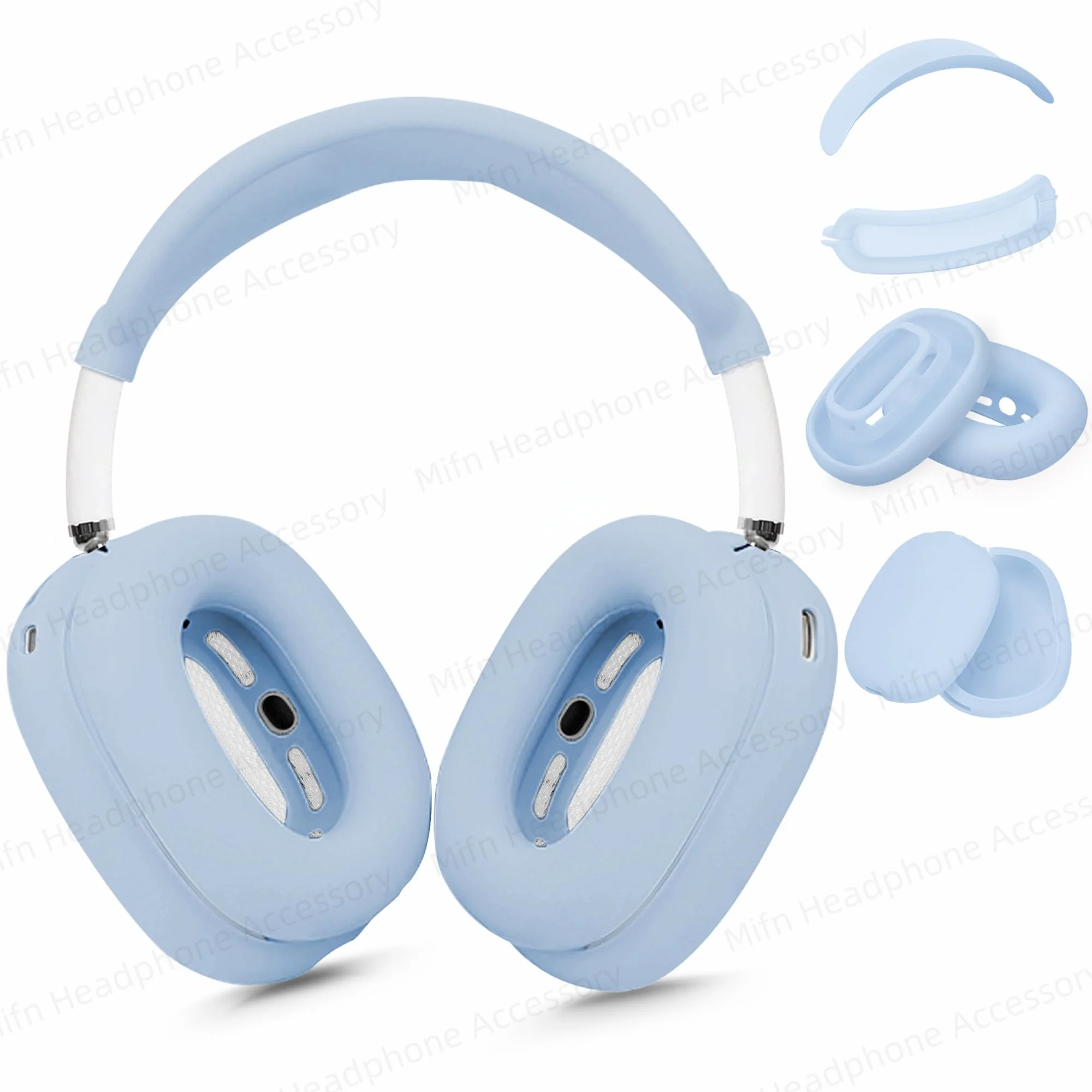 【4 in 1】 Upgraded Headphone Case For Airpods Max Silicone Case Anti-Scratch Ear Cushion/Ear Muff Protector/Headband Cover