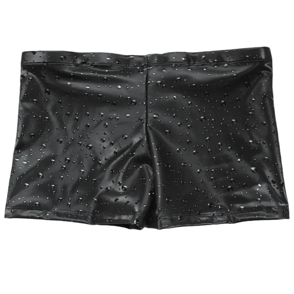 Men Sexy Shorts Glossy Underwear Waterproof Latex Ammonia Low Waist Boxer Pants Swimming Trunks Tight Stretchy view 5
