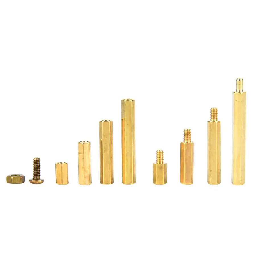 320Pcs M2 Brass Hex Standoff Nut Spacing Screw Assortment Set Male Female Threaded Hollow Pillar PCB Motherboard Spacer Standoff