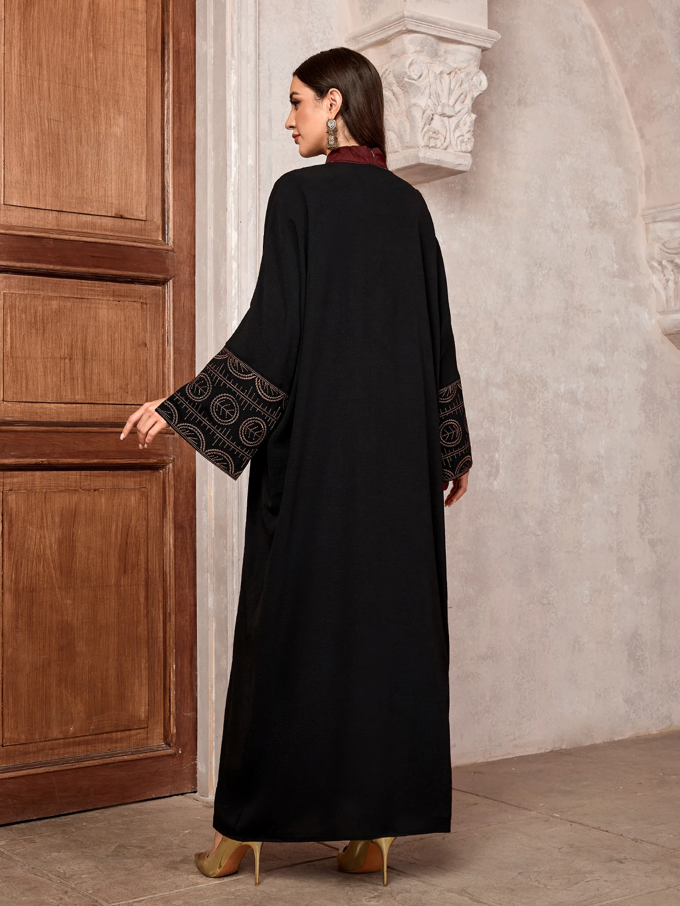 2024 New Arrival haft muzułmański Kefiyyeh Abaya Ramadan dubaj Abaya Kaftan kobiety muzułmańska sukienka skromna islamska odzież szaty