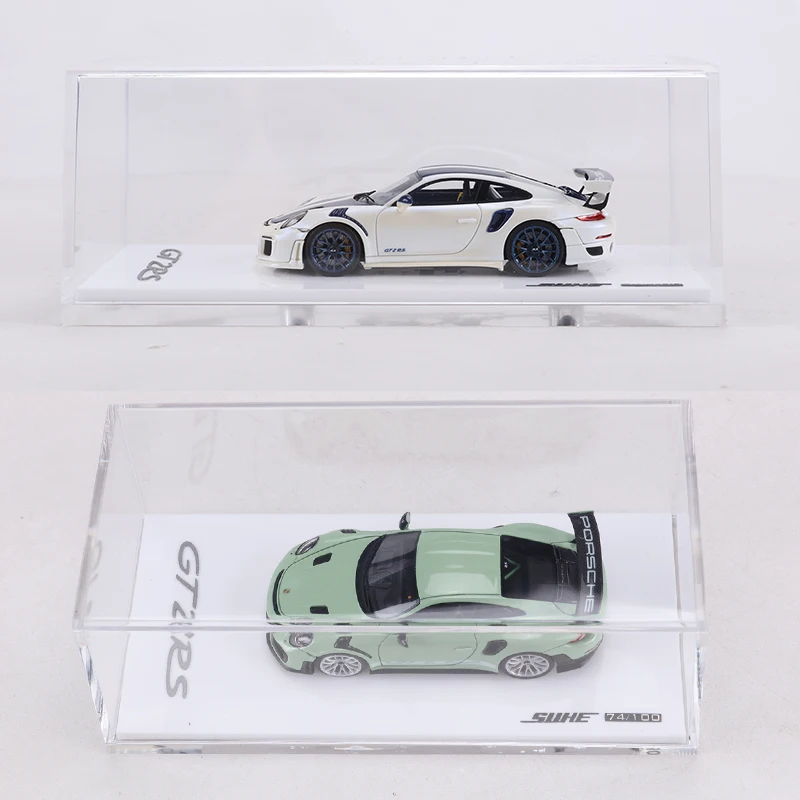 Suhe 1:64 911GT2 RS Changing Color White/Avocado Green Resin Model