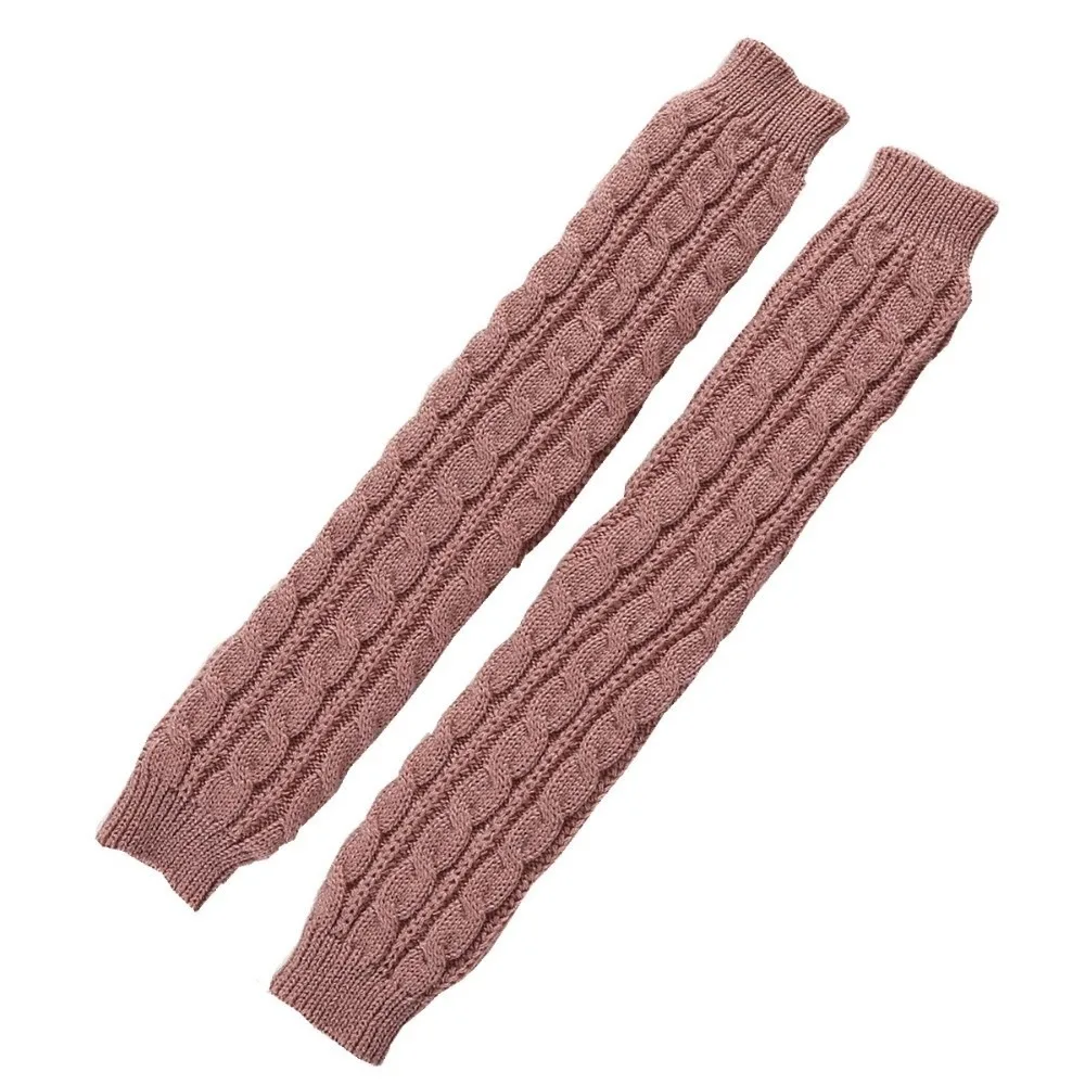 Gothic Solid Color Fingerless Gloves Knit Black Hand Warmer Mittens Arm Sleeve Over Elbow Gloves Girls