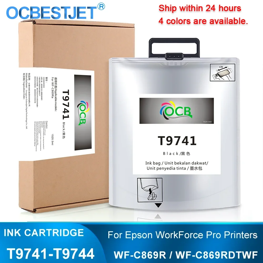

1PC WF-C869R T9741 T9744 Ink Cartridge With Pigment Ink For Epson WorkForce Pro WF-C869R WF-C869RDTWFC WF-C869RD3TWFC Printer