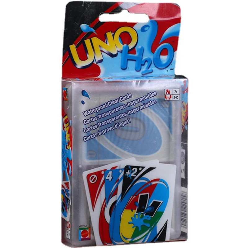 UNO H2O Cards Board Game PVC Clear Waterproof  Plastic Outdoor Playing Card game Family Party Funny Table Games Gifts