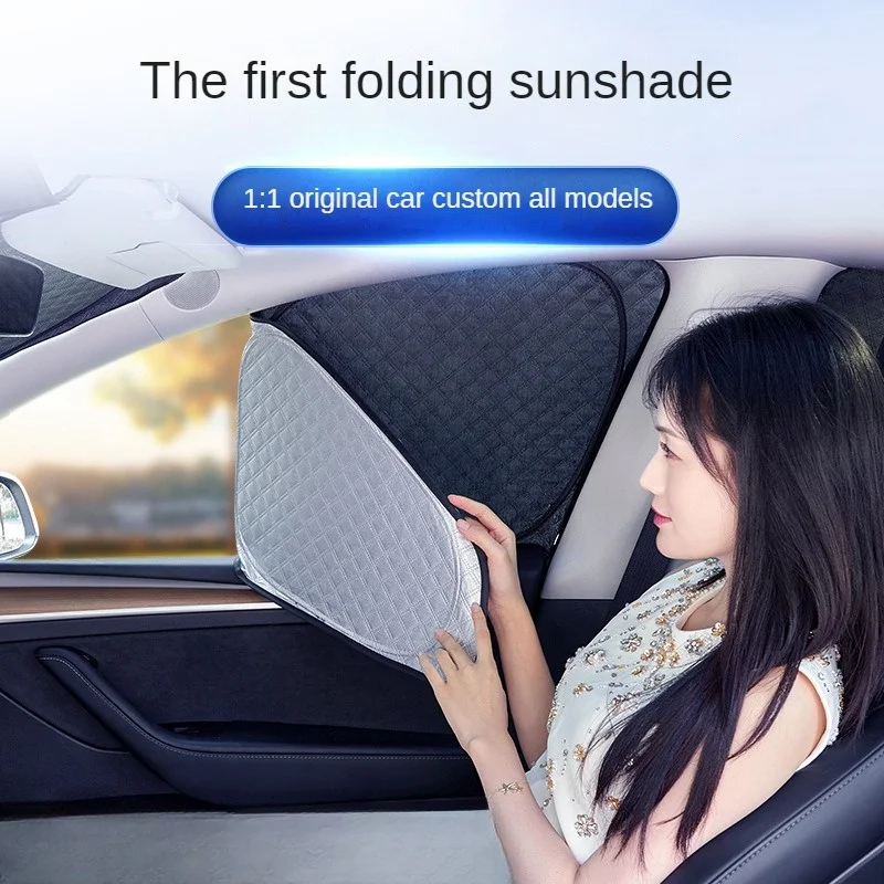 Upgrade Privacy Sunshade for Tesla Model 3 Y S X 3+Highland 2024Front Side Window Sun Visor Shade UV Protector Blind Shading