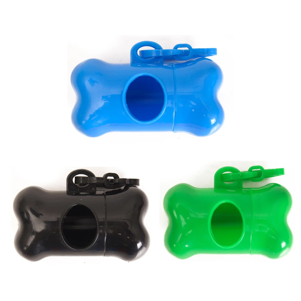 Pet Dog Ceaning Supplies Bone Shaped Pet Garbage Bag Dispenser Case for Dogs Carrying Cleaning Supplies When Going Out