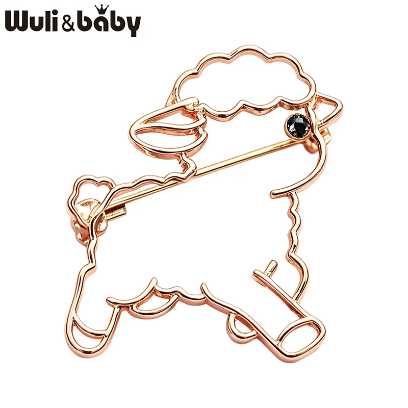 Wuli&baby Lovely Alloy Sheep Brooches For Women Men Beautiful Year Of Sheep Animal Lamb Party Brooch Pins New Year Gifts