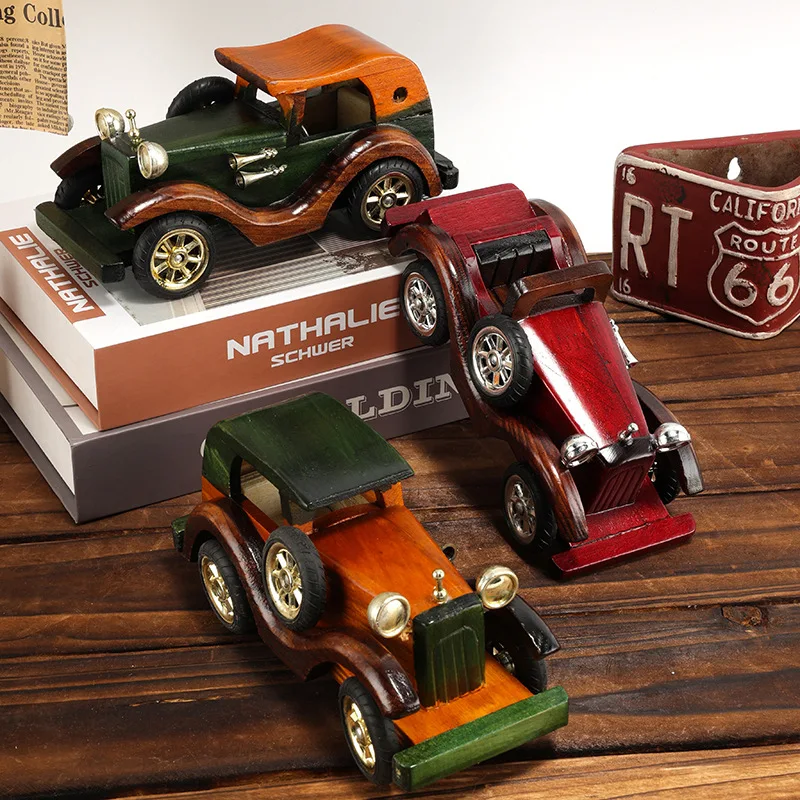 

Fashion retro wooden car 8-inch creative home desktop ornament car decoration model ornament manufacturer wholesale