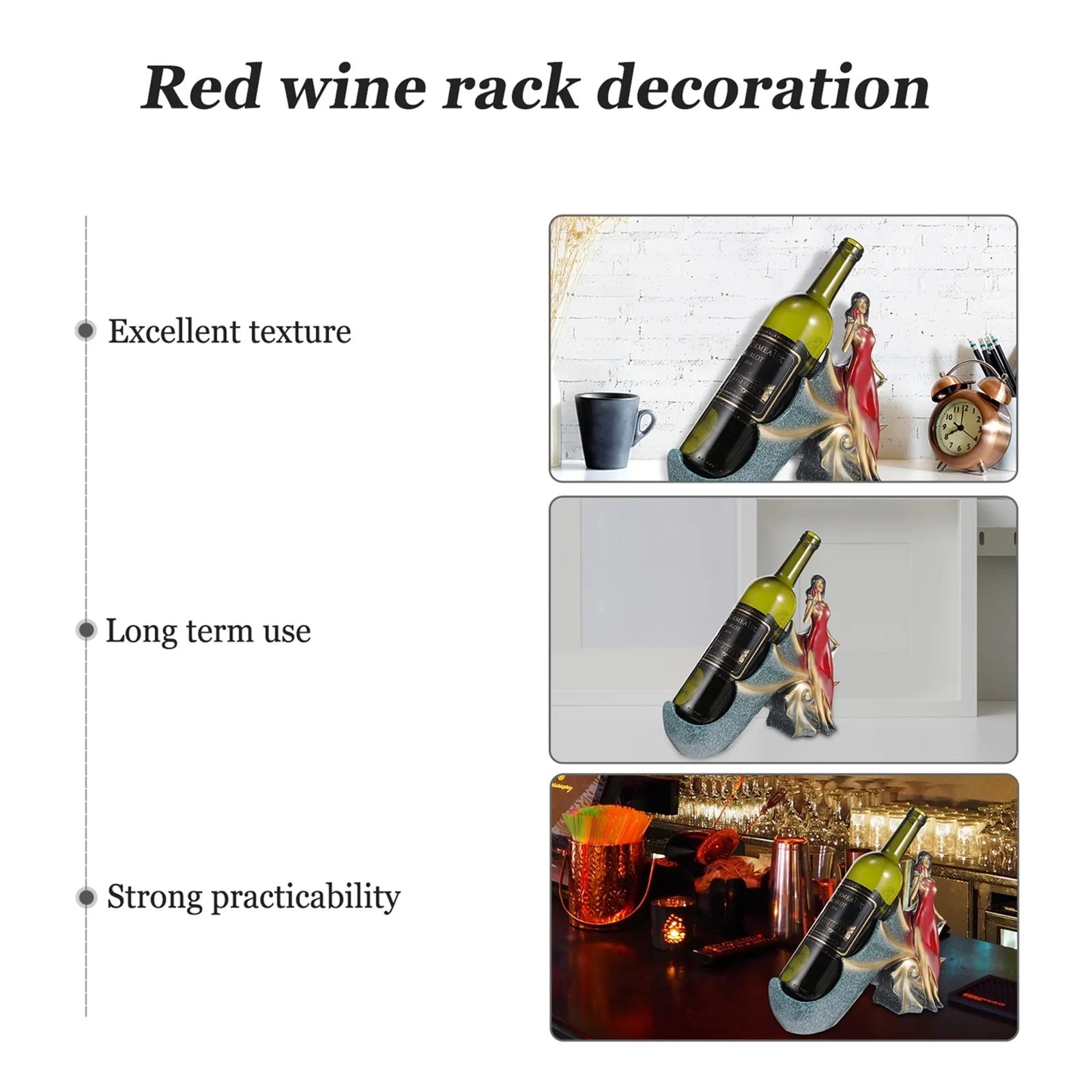 

1Pcs Resin Wine Bottle Holder Creative Girl Design Decorative Wine Storage Rack for Home Bar Restaurant Chic Display Shelf