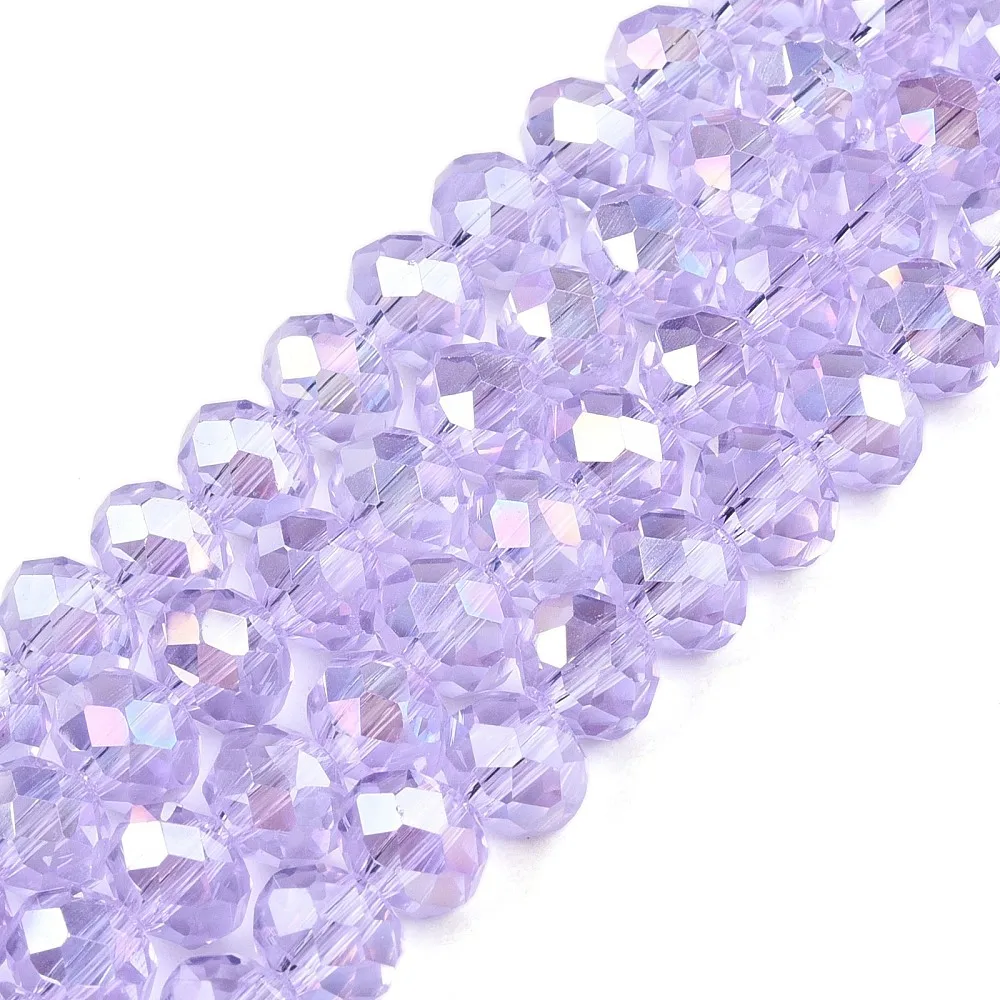 PandaHall 20 Stränge Glasperlen Mehrfarbig AB-Beschichtet Facettiert 8x6mm für DIY Schmuckherstellung – Detail 26