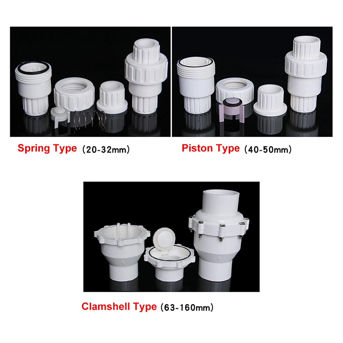 1 Máy Tính ID 20 ~ Nhựa PVC 63Mm Một Cách Không Trở Về Van Dọc Kiểm Tra Van Tưới Vườn Nước Bể Cá kèm Ống Kết Nối Adapter