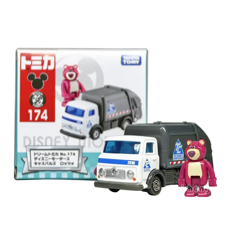In Stock Original TOMY Tomica Dream No.174 Lotso Cleaning Truck No.173 Pooh Popcorn Car Alloy Model Gift