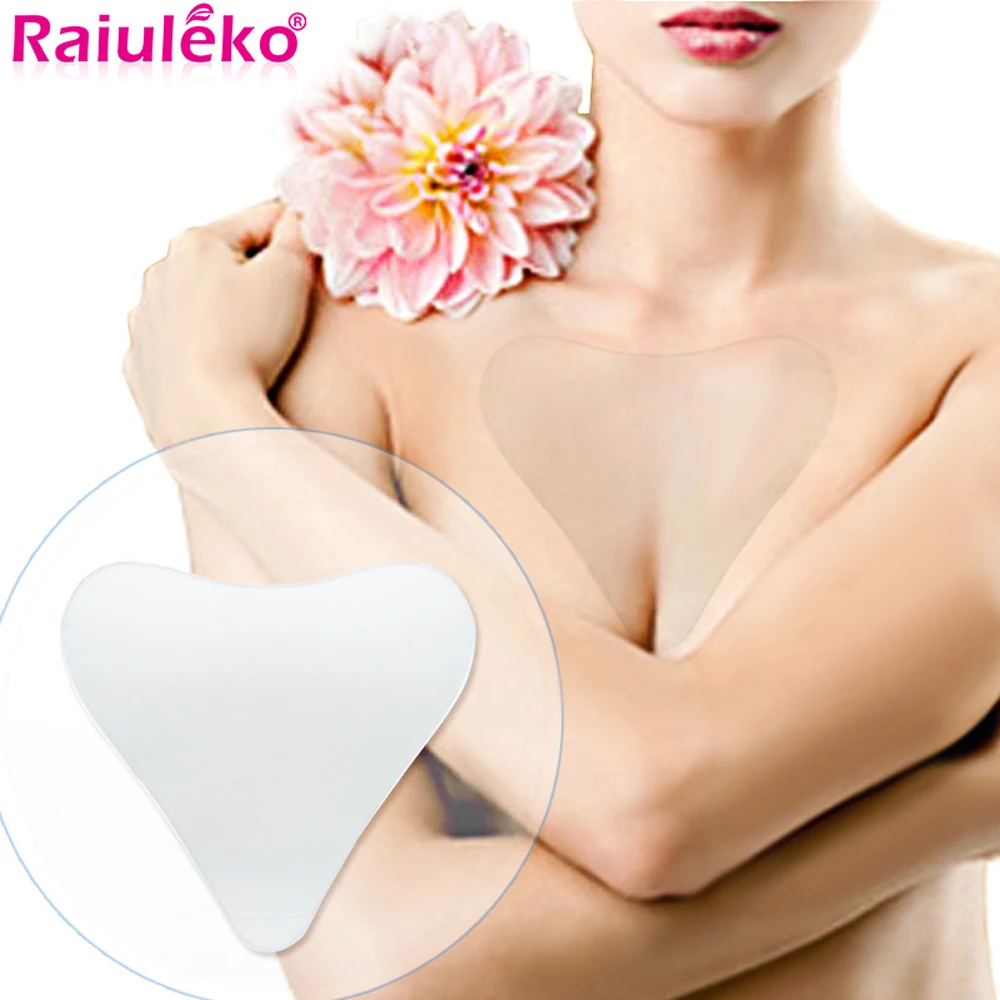 Reusable Chest Anti Wrinkle Pad Medical Grade Silicone Transparent Breast Care Chest Pad Anti-Agining Eliminate Lines Wrinkles