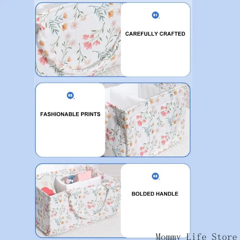 سلة تخزين الحفاضات الصغيرة منظم الحضانة القطنية سلة تخزين ملابس الأطفال للتحكم في الرائحة وتوفير المساحة