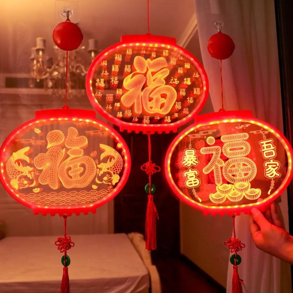 

Новые акриловые новогодние фонарики с кисточками, украшения для удачи, красные подвесные фонари, китайский Новый год