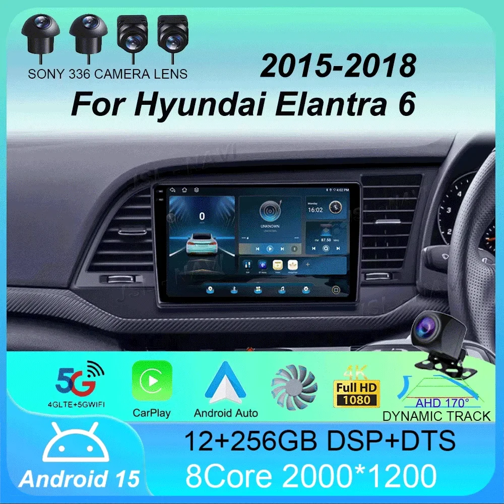

Car Radio Android 15 Carplay For Hyundai Elantra 6 2015 2016 2017 2018 GPS Navigaion Multimidia Video Player Stereo Head Unit 4G