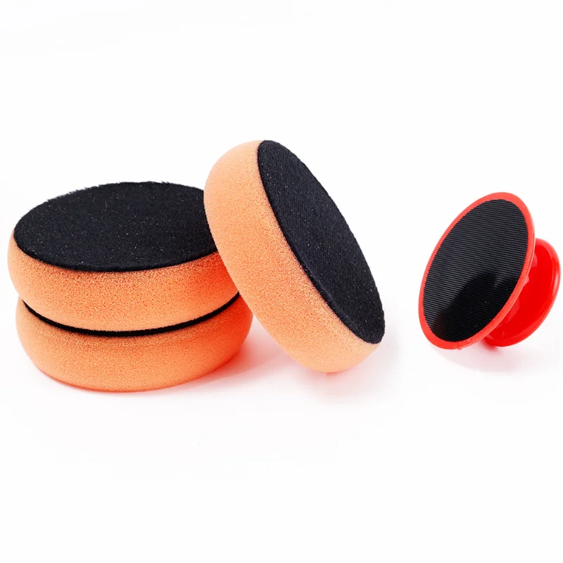 Polishing Sponge Plate Set Plush Waxing Abrasive Cleaning Sponge with Handle Glass Polishing Disc Tool Car Detailing Accessories