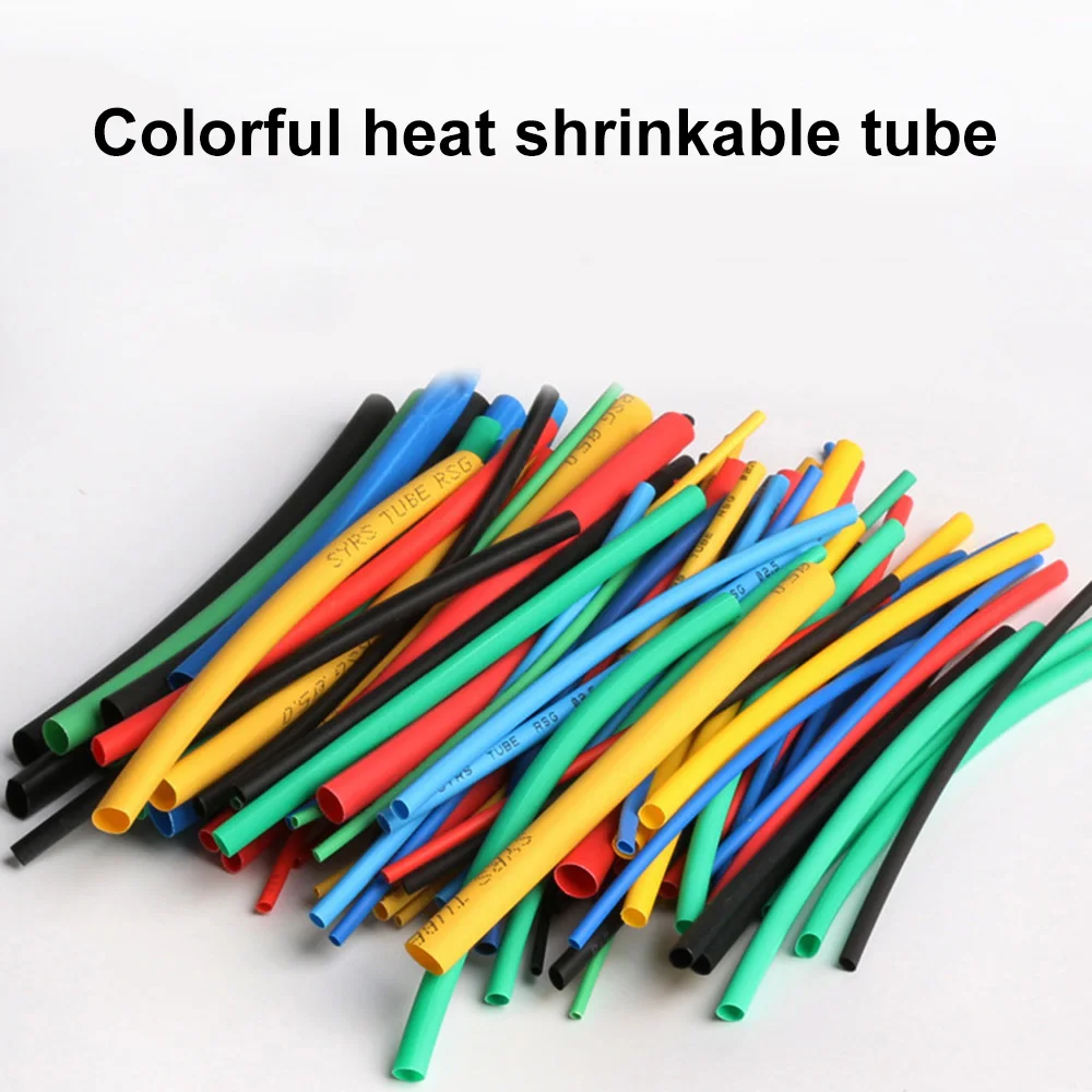 100Pcs 2：1 Thermoresistant Tube Heat Shrink Wrapping Kit Assorted Wire Cable Sulation Sleeving Heat Shrink Tubing