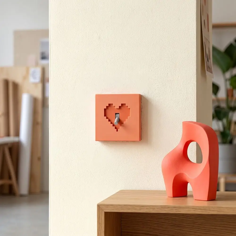 3D Printed Pixel Heart Light Switch Cover Retro Game Style Removable Wall Switch Plate Decor Shell Waterproof