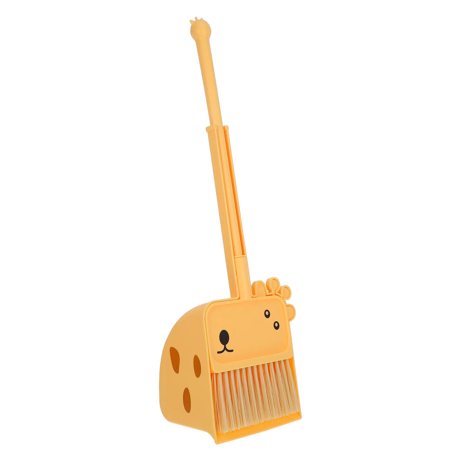 1Set Mini Besen mit Kehrschaufel für Kinder Entzückende Giraffe Thema Reinigungsset Kleinkind Fähigkeiten Entwicklung Spielen Housekeeping Werkzeuge