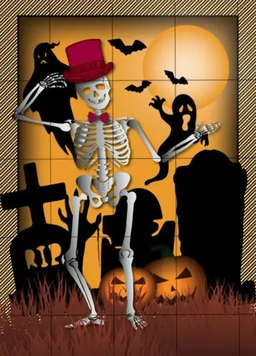 Skeleton Graveyard Garden Flag, Personalized, Halloween Decoration, Fall, Autumn VVL YYX EEZ