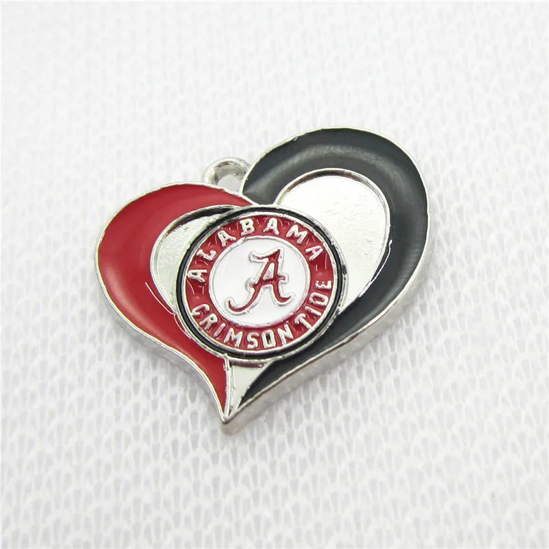 Enamel Hearts American university 12pcs/lot G Sport Charm Dangle Charms Diy Jewelry Accessory Bracelet Hanging Charms