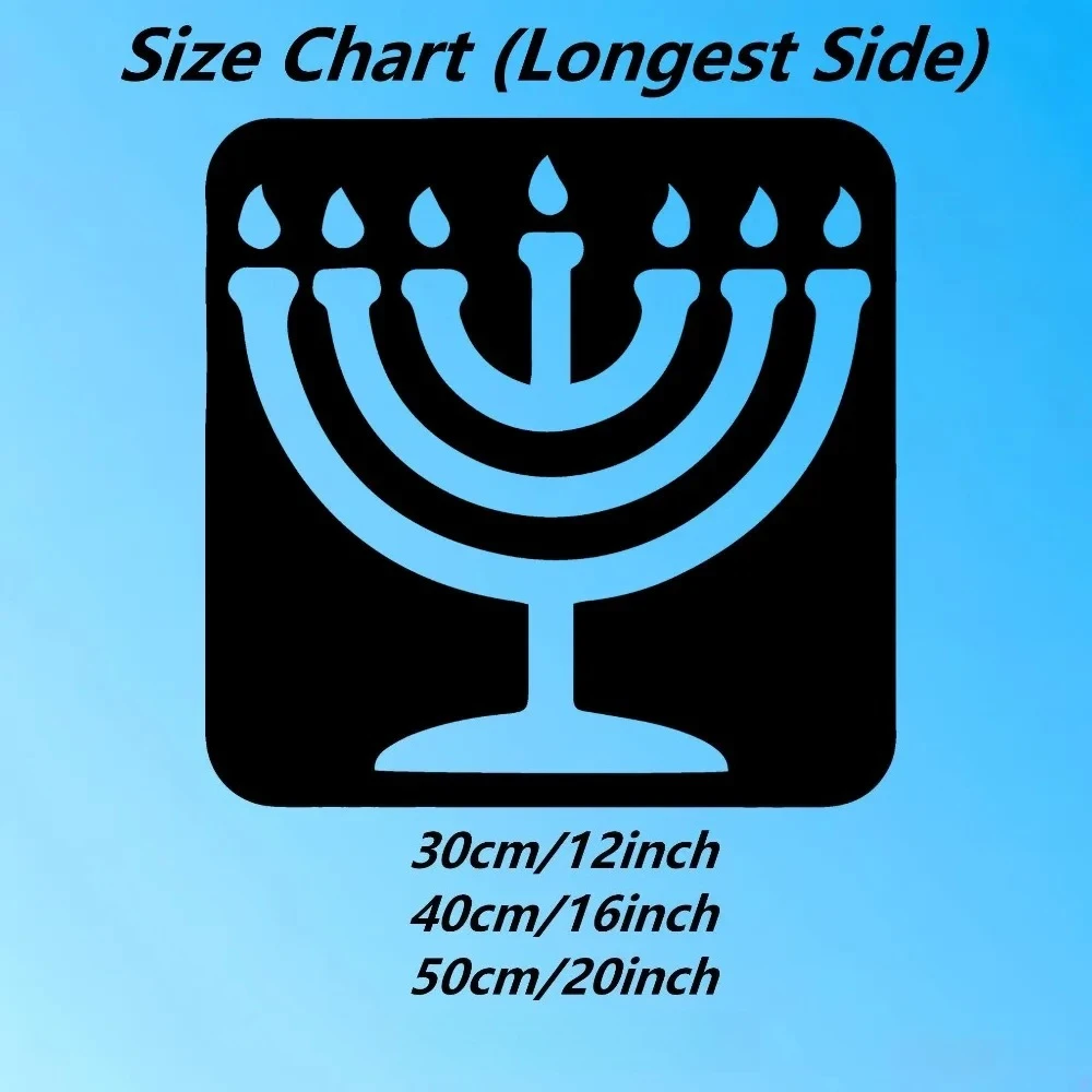 CIFBUY Iron Wall Art Vintage Menorah Metal Sculpture Rustproof Hanging Plaque Home Office Decor Sign view 6