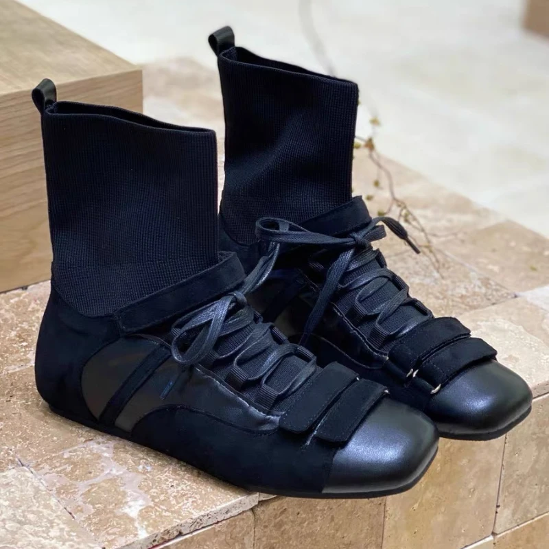 

Осень-зима, дизайнерские женские ботинки, эластичные короткие ботинки в британском стиле с перекрестной завязкой, женские теплые модные брендовые ботильоны в стиле ретро, женские ботильоны