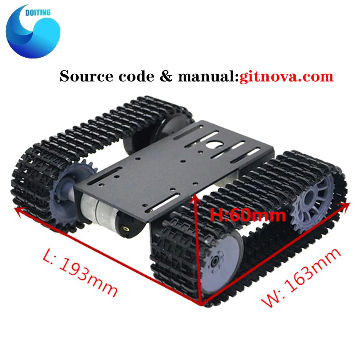 Chasis de tanque inteligente mini TP101, plataforma de Control remoto con Motor de CC Dual para Arduino, novedad