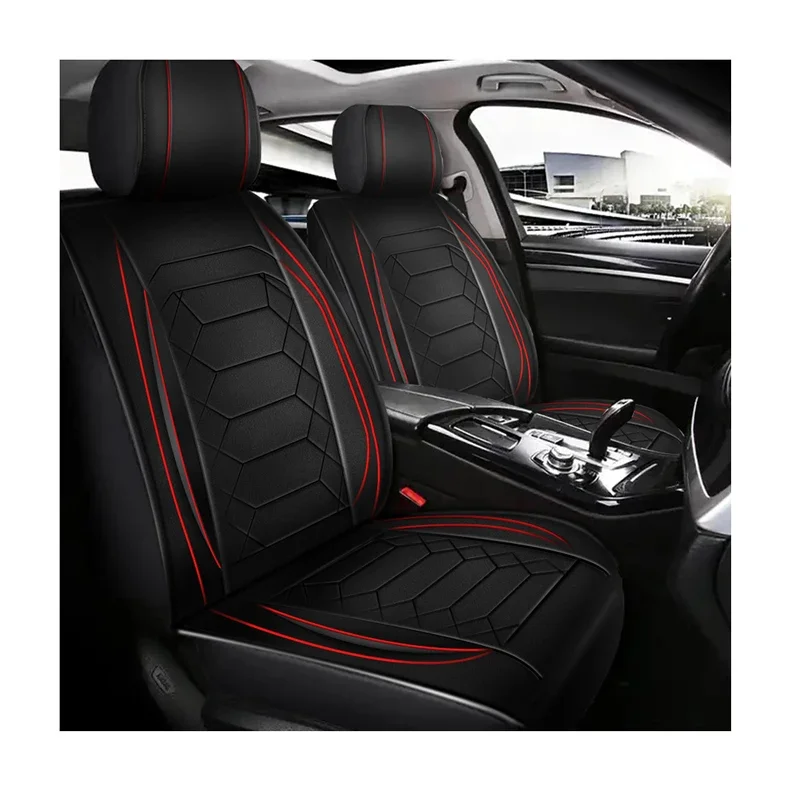 4 Pc Custom Luxury Breathable 3D Four Season Universal PU Leather Car Seat Cover Full Set