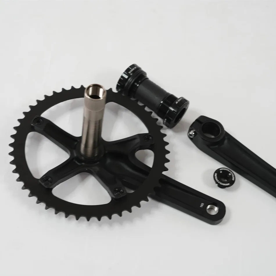 Ardently Bicycle Hollow Integrated Crankset, Fixed Gear Crank, Single Speed Bike CrankSet, BCD144mm Alumnium with BB, 48T, 165mm image 3