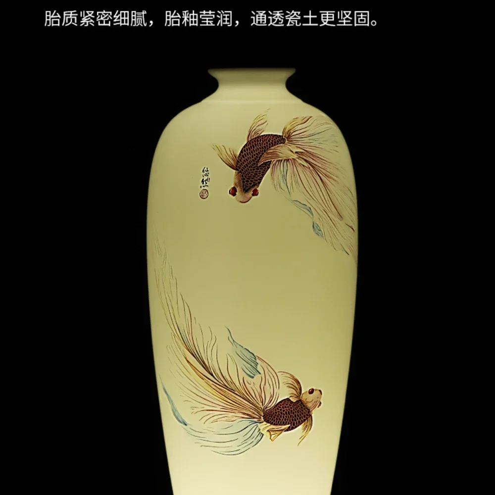 Bingning Jade Golden Ceramic Vase Living Room Wine Cabinet Study Room Decoration Decoration