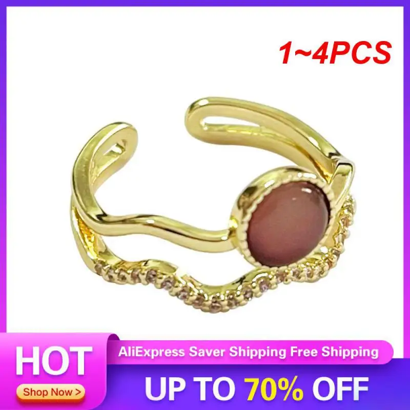 1~4PCS Ring Preferred Material Alloy Personalized Handicrafts Design Sense Of Finger Ring Niche Open Ring Fashion Appearance