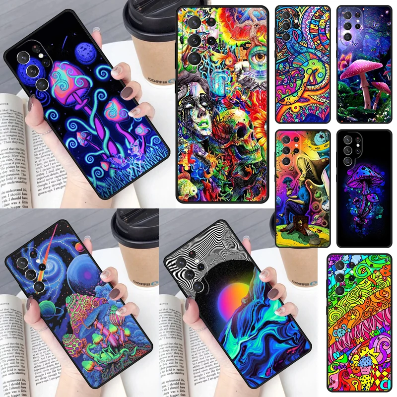 Psychedelic trippy abstract art Cover For Samsung Galaxy S23 Ultra S22 S20 S21 FE S8 S9 S10 Plus Note 10 20 Ultra phone Case